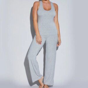New Cosabella Talco Curvy Racerback Heather Grey Camisole/Pant Pajama Set NWT